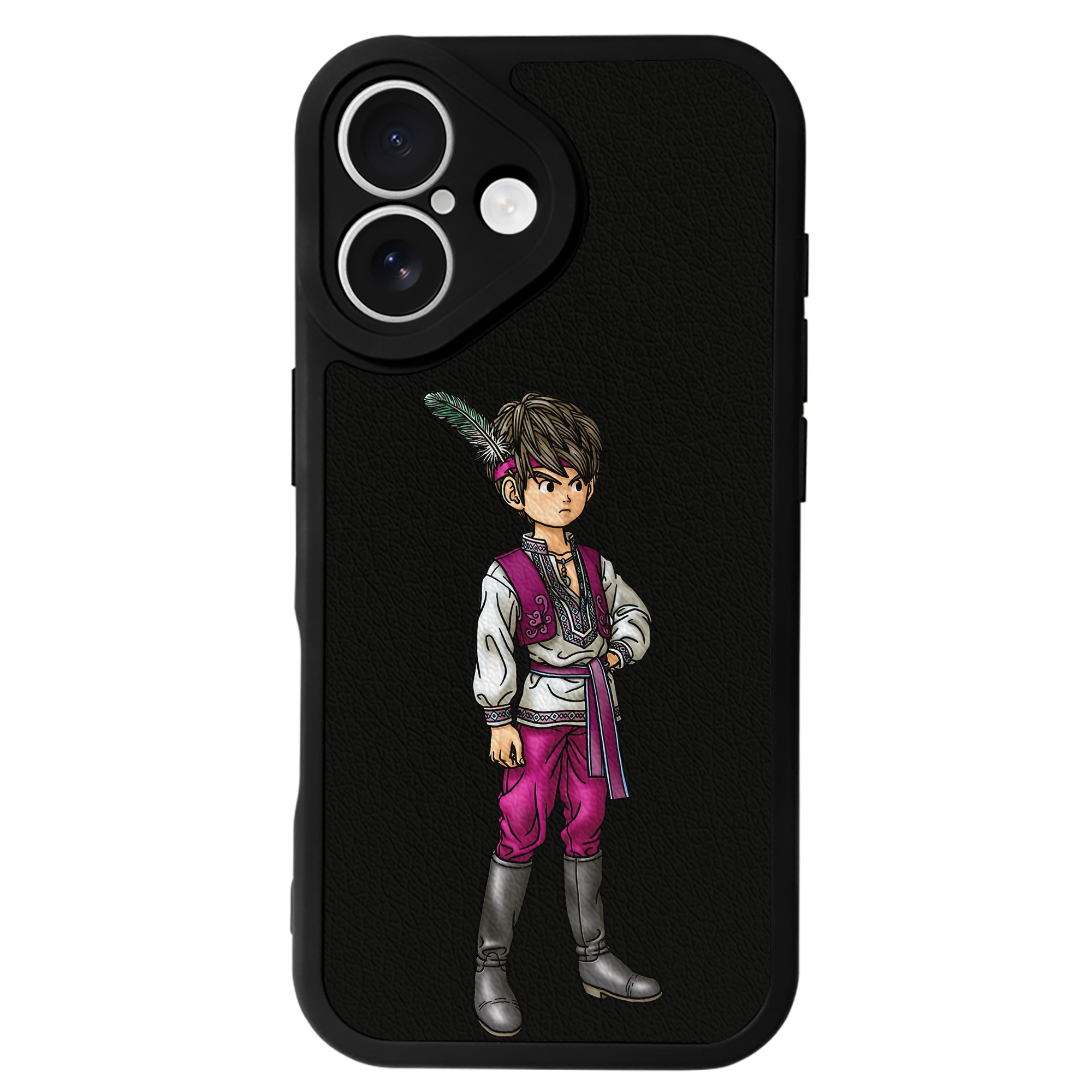 （画像用） ドラゴンクエスト Doragon Kuesuto Dragon Quest 【iPhone 16シリーズ対応】シリコンスマホケース（レザー調） 材質：シリコン